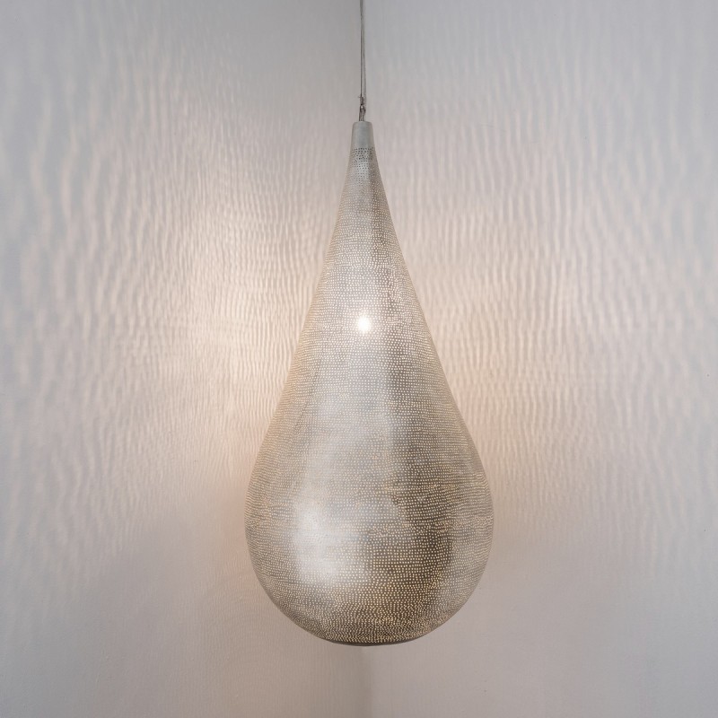 HANGING LAMP DROP FLSK BRASS SILVER PLATED - HANGING LAMPS
